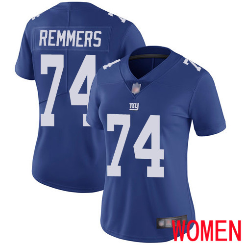 Women New York Giants 74 Mike Remmers Royal Blue Team Color Vapor Untouchable Limited Player Football NFL Jersey